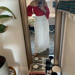 White linen maxi skirt